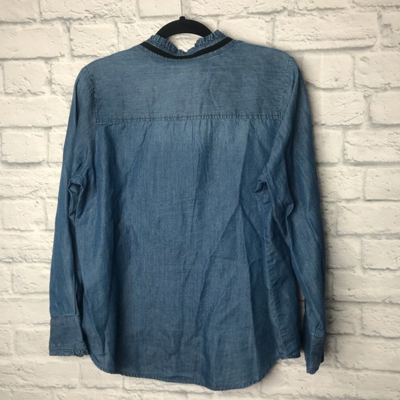 Kensie | Chambray Button Up with Ribbon Tie - Picture 5 of 5